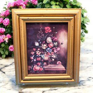 Flemish School of Flowers Italy Framed Miniature Floral Still Life Art Print v1